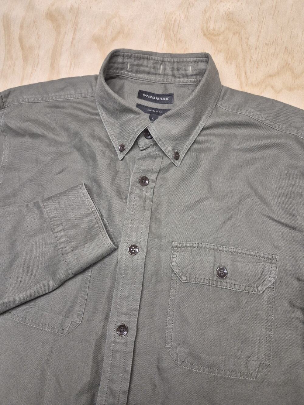 Banana Republic Expedition Linen Cotton Shirt Mens L Safari Utility 795834
